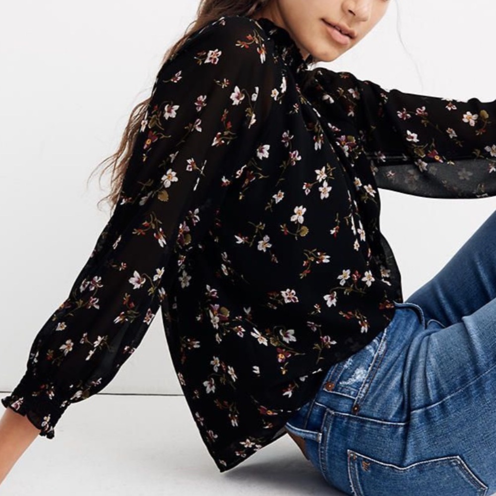 Madewell mock neck blouse